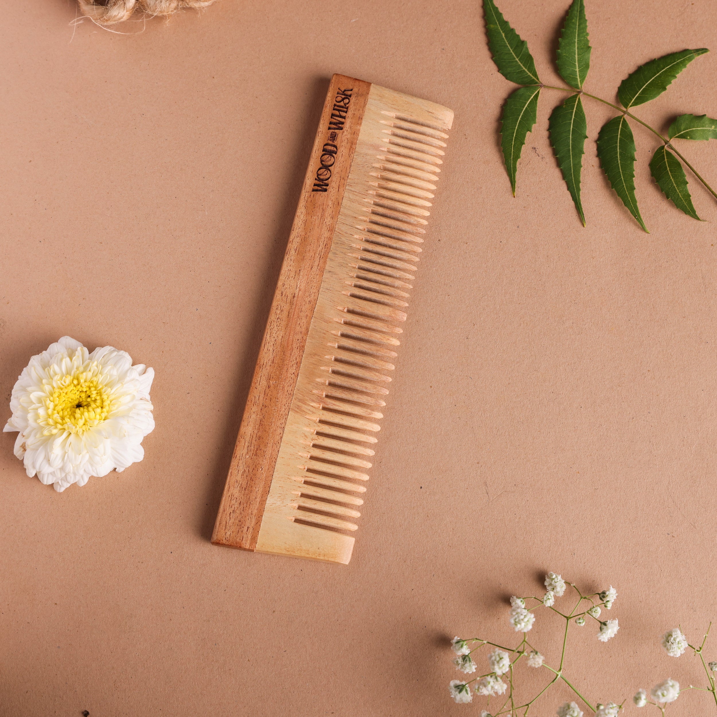 Neem Wood Dual Tooth Hair Comb – Natural Anti-Dandruff & Scalp Detox Tool