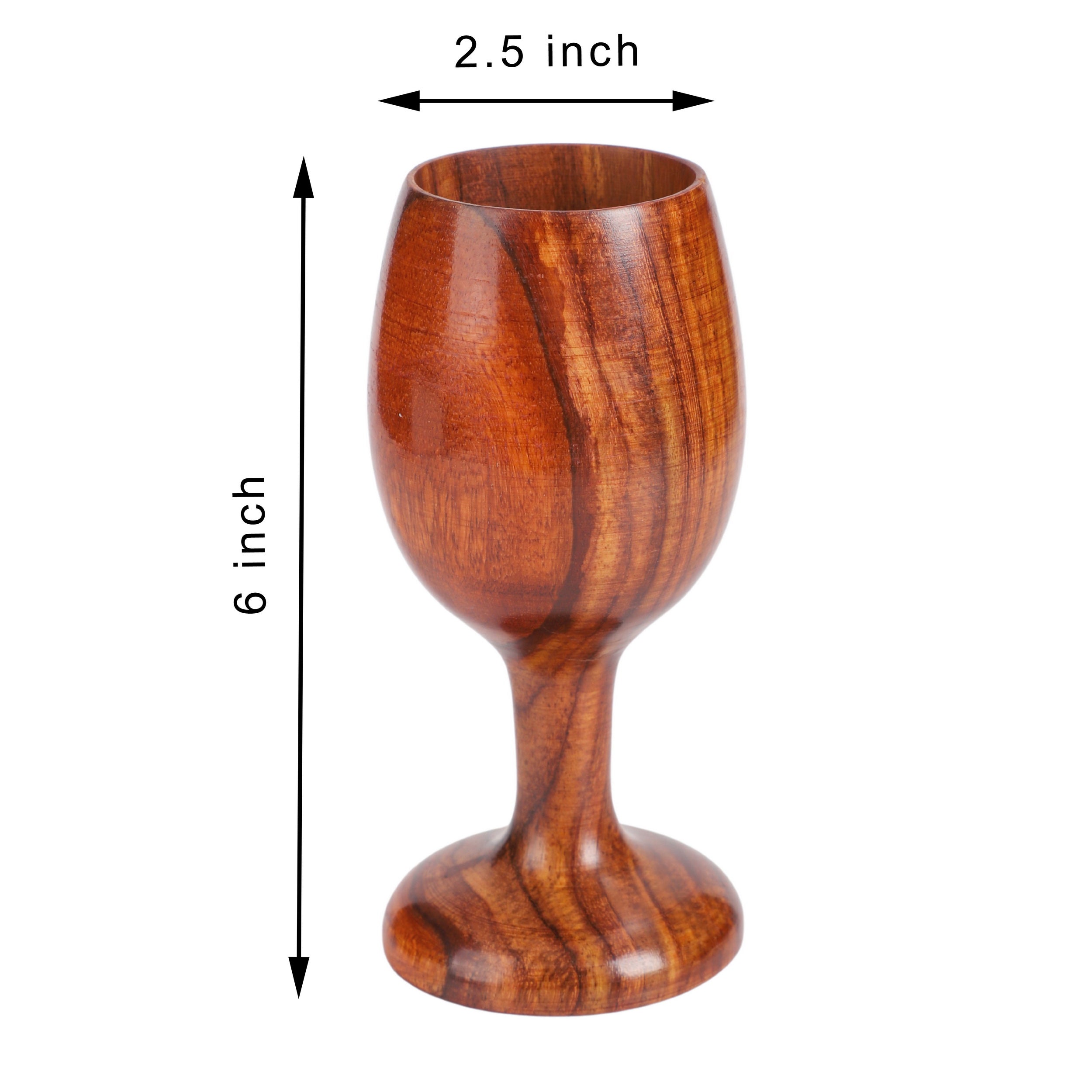 Handcrafted Sheesham Wood Wine Glass – Elegant Wooden Goblet by Wood and Whisk