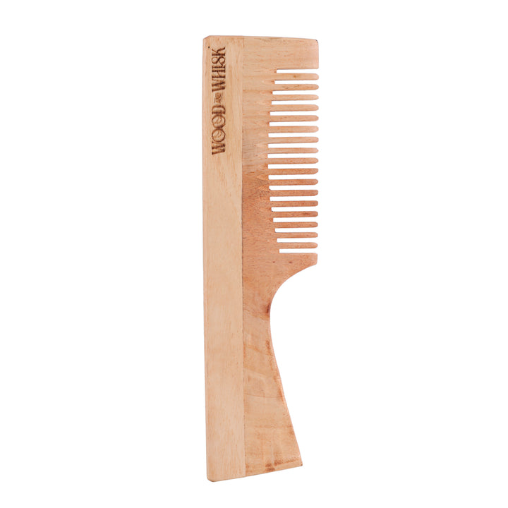 Neem Wood Comb Combo (Set of 2) – Shampoo Comb & Handle Comb for Hair Growth & Daily Detangling