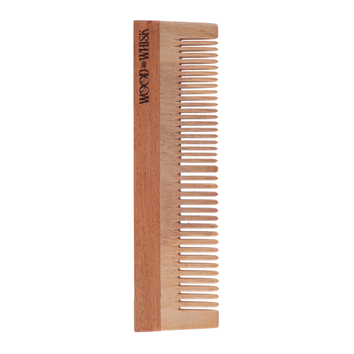 Neem Wood Comb Combo (Set of 2) – Dual Tooth & Handle Comb | Anti-Frizz & Scalp-Friendly