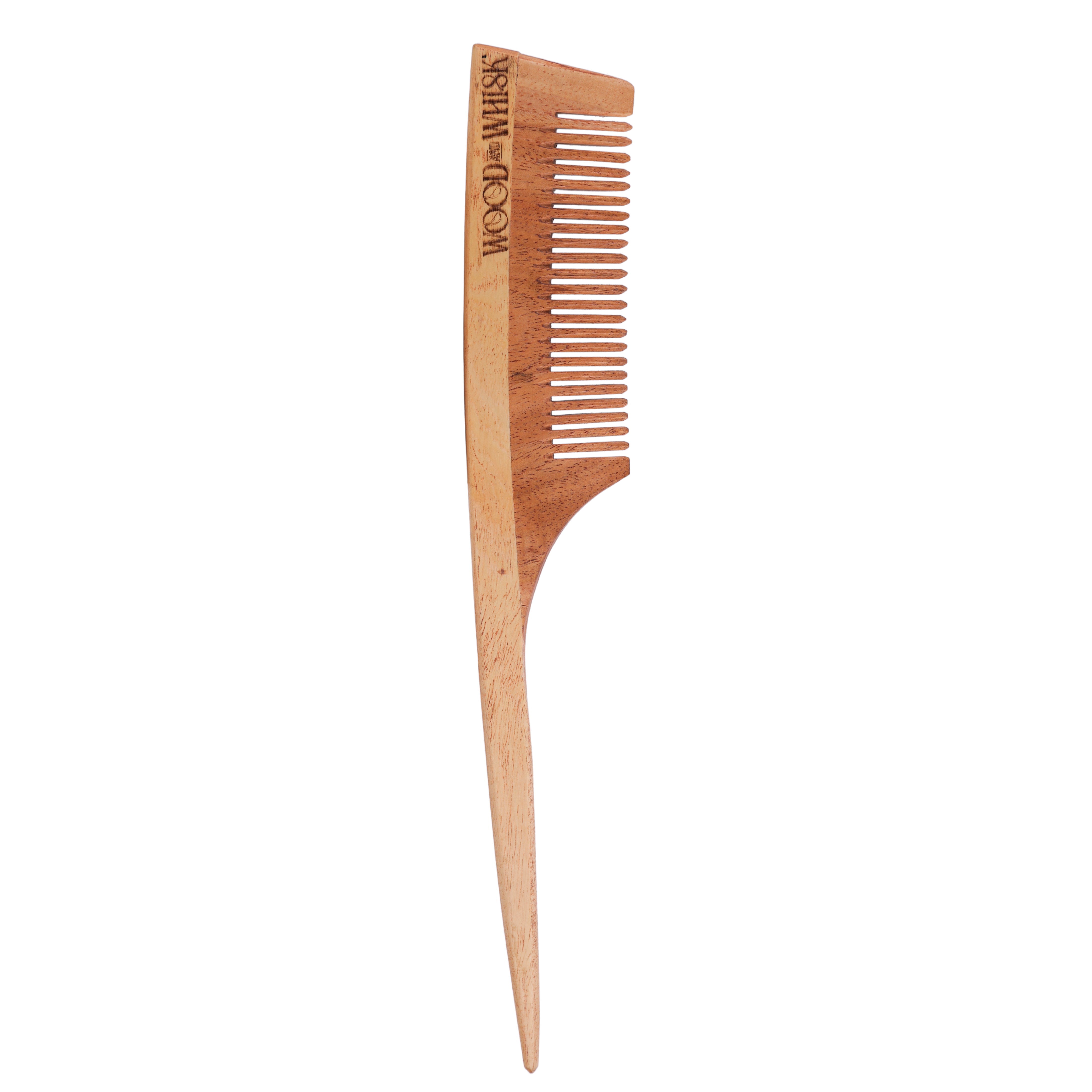 Neem Wood Comb Combo (Set of 2) – Handle Comb & Pin Tail Comb for Hair Growth & Precise Styling