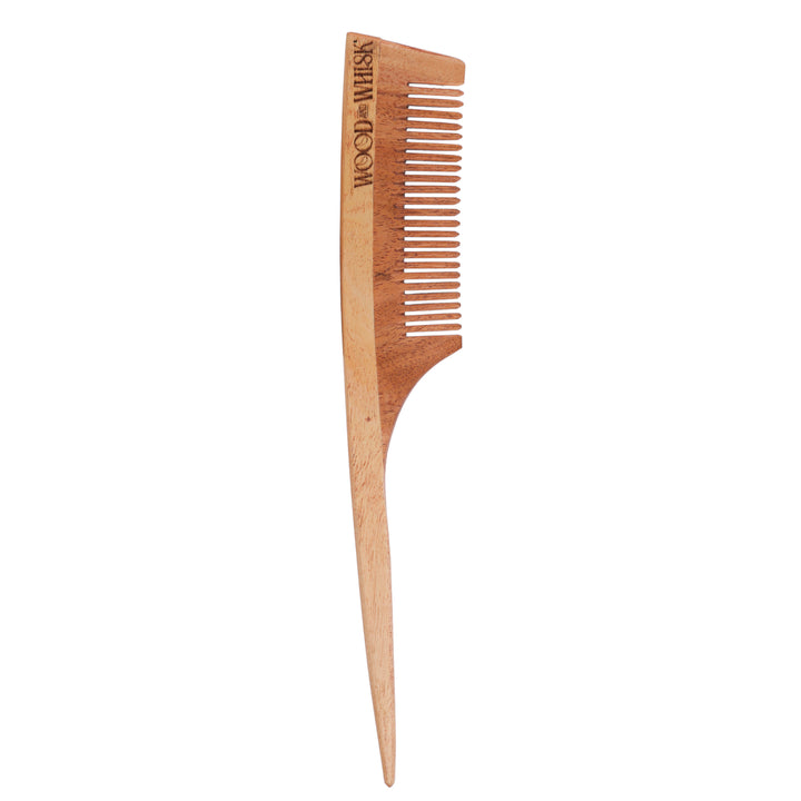 Neem Wood Comb Combo (Set of 2) – Dual Tooth & Pin Tail Comb for Dandruff-Free Scalp & Styling Precision