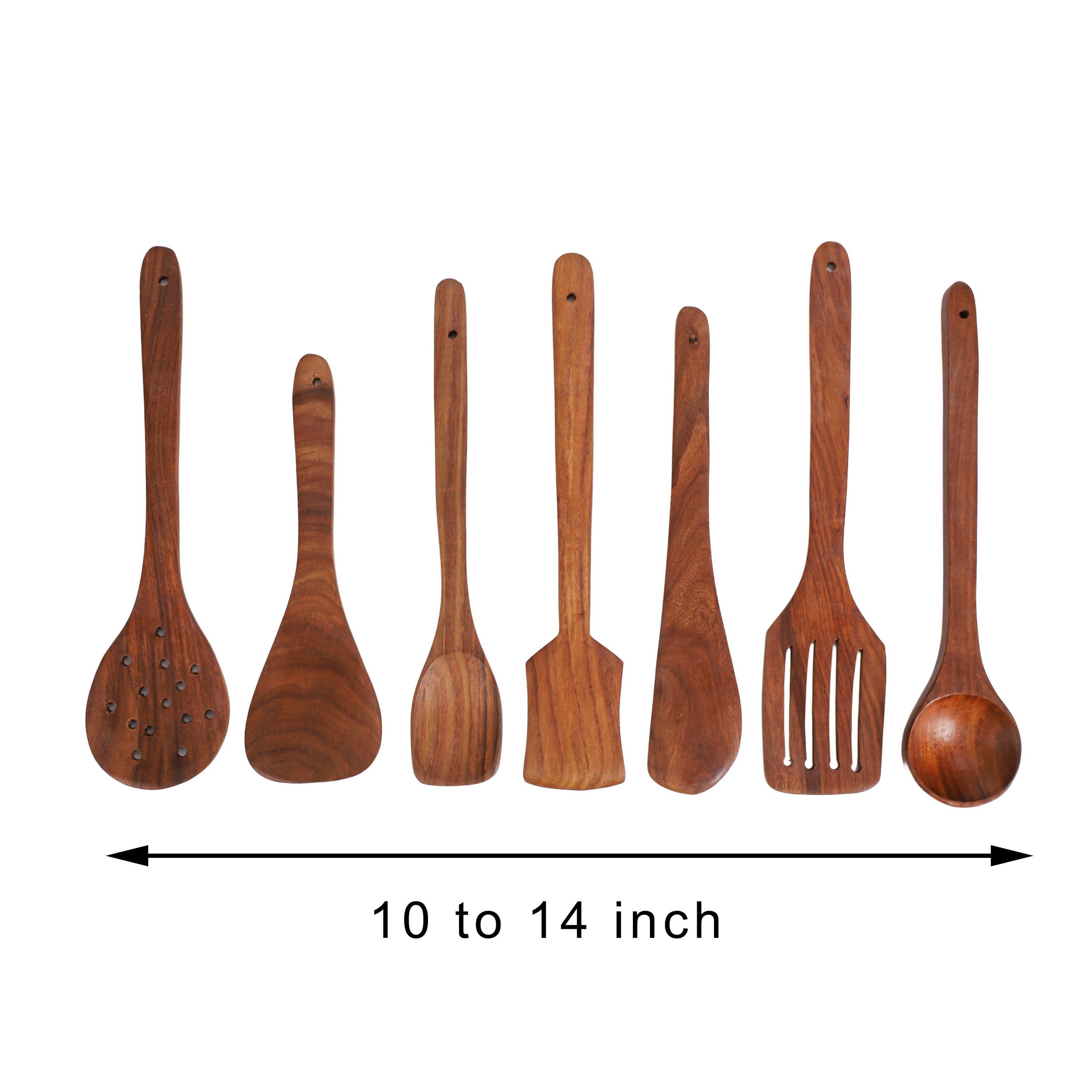 Handcrafted Sheesham Wood Utensil Set – 7 Piece Natural Cooking Tools for Eco-Friendly Kitchens